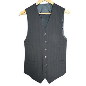 Classic Black Pinstripe Men's Vest